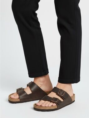 Birkenstock Unisex Arizona Dark Brown Leather Sandals 40